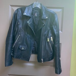 Zara- Buttery feeling faux leather motorcycle jacket size small